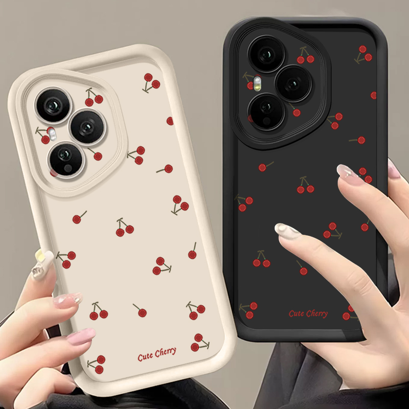 Phone Cases Red - ミニレッドチェリープリントソフトTPUスマホケース Honor 400 Pro 200 Pro