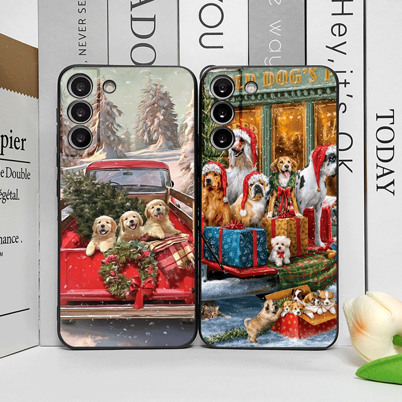 Phone Cases For Motorola - クリスマスのトラックと漫画の犬柄の携帯電話ケース、モトローラモトエッジ50、フュージョン40、30、ネオG34、G24、E14、G75、G85、G54 5G用ソフトカバー