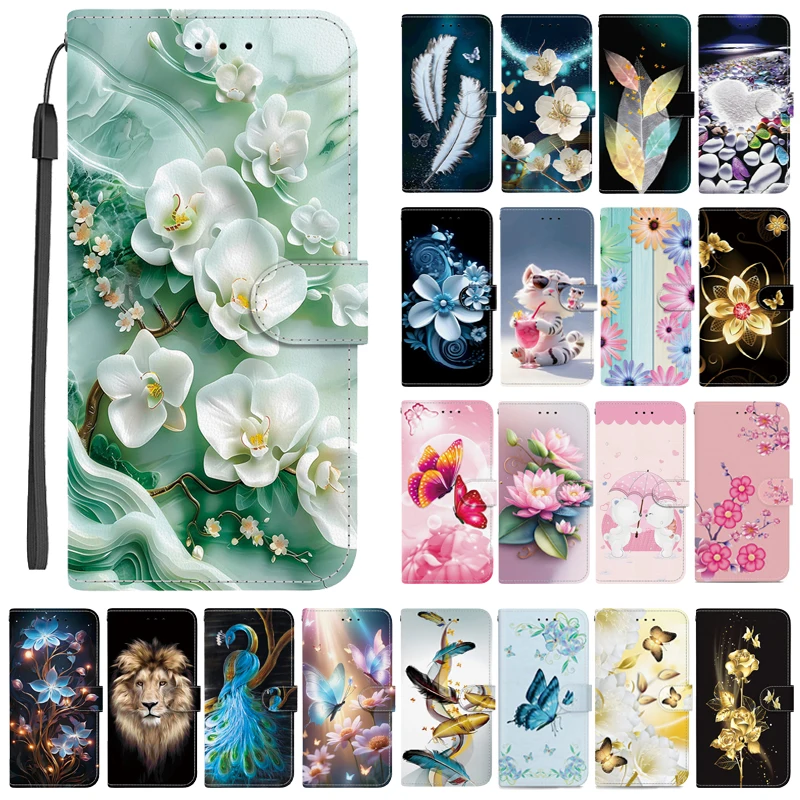 Realme Note 50 - Oppo Realme用フラップ付きレザーウォレットケース,c75,c61,c63,c67,5g,ノート60, 50,ケース,磁気スタンド,3Dパターン,かわいい,バッグ,2020