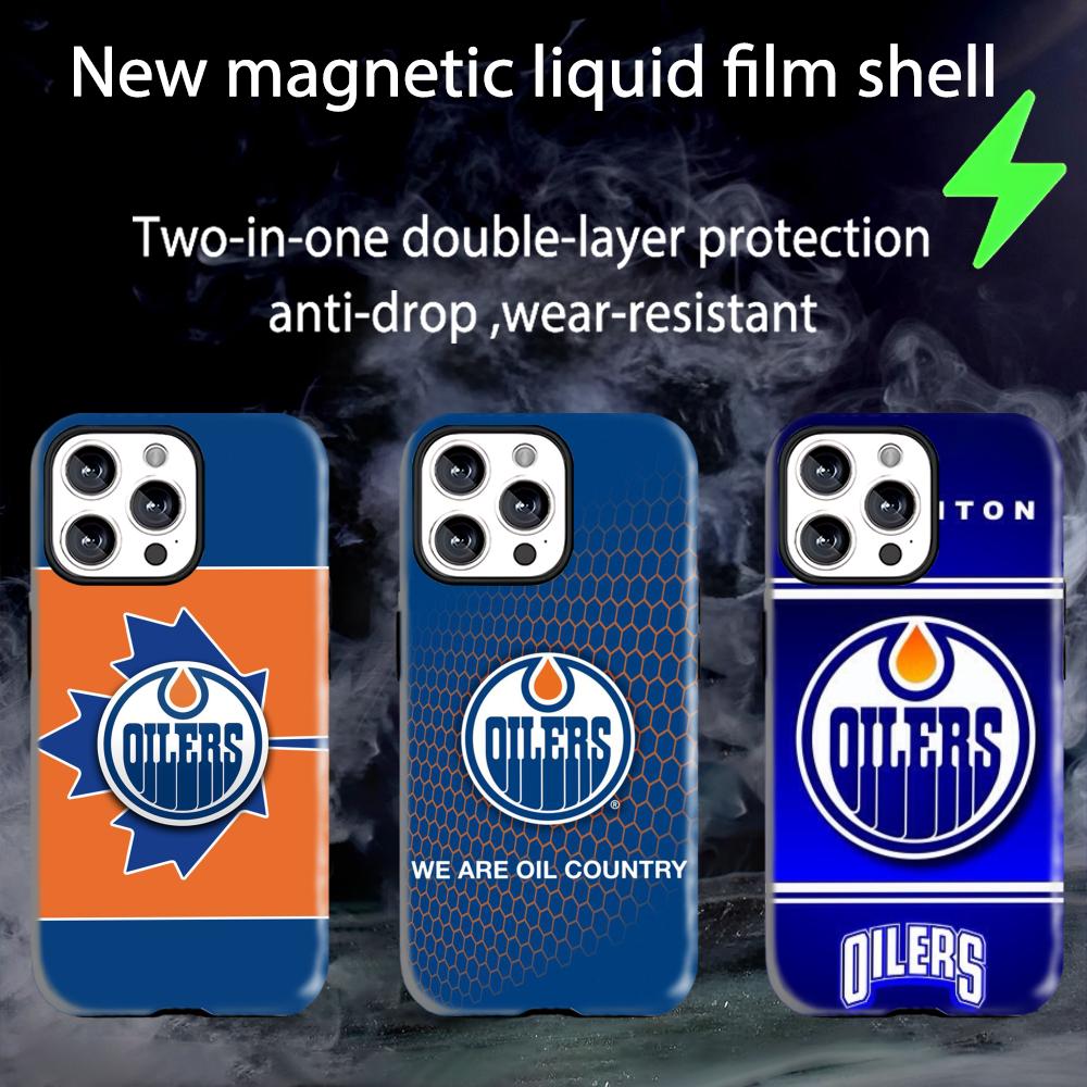 Phone Cases Edmonton - エドモントン・オイラーズ 磁気式2-in-1光沢シェル iPhone 17 16 e
