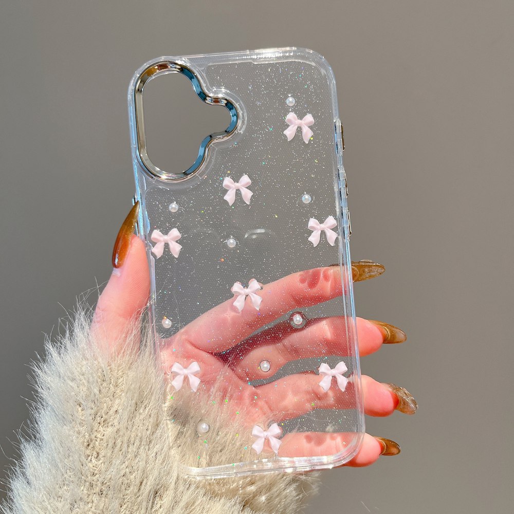 Phone Cases Pinterest - ピンクの電話ケース,透明なtpu,耐衝撃性,キラキラ,かわいい韓国の電話ケース,iPhone 16,11,12,13,14 pro max,15 plus