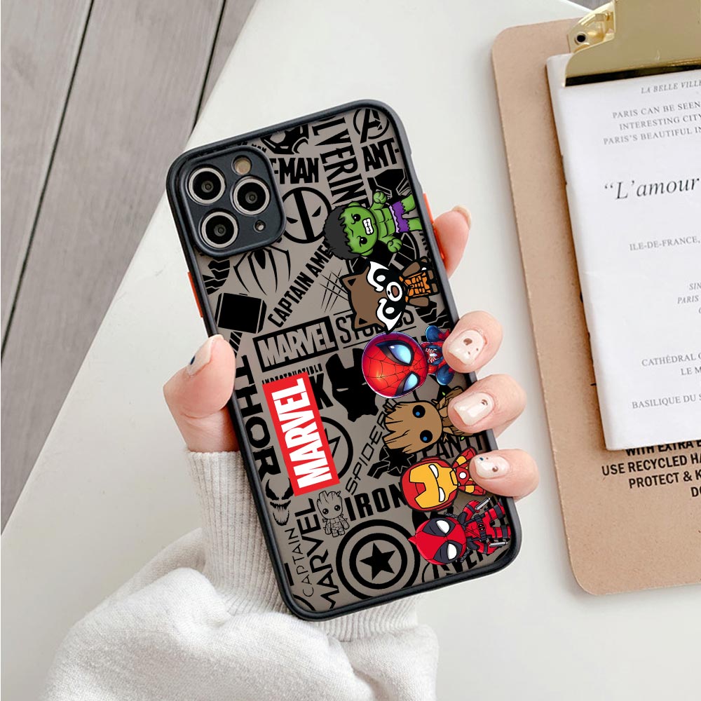 Phone Cases Xr Cute - キュートなマーベルヒーローズ マット半透明ケース iPhone 17E 17 16