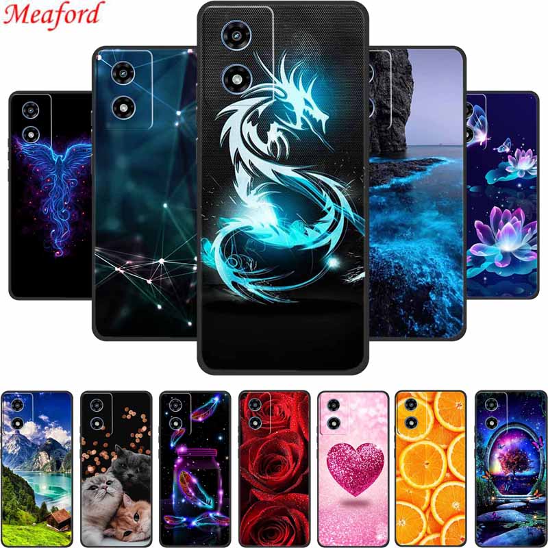 Phone Cases Moto G 2025 - オートバイ用のソフトシリコンケース,2024インチの携帯電話用の黒いカバー,モーターサイクリスト用のリアソフト,G play 2024, 6.5