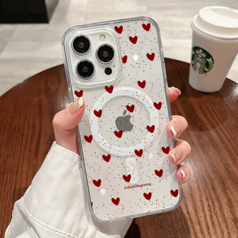 INSレッドラブハートセクシー透明シリコンケース iPhon - Phone Cases Red のレビューと価格