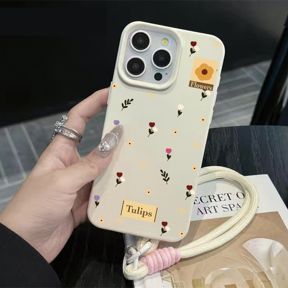 チューリップボウストラップロープフォンケース iPhone  - Phone Cases Leather のレビューと価格