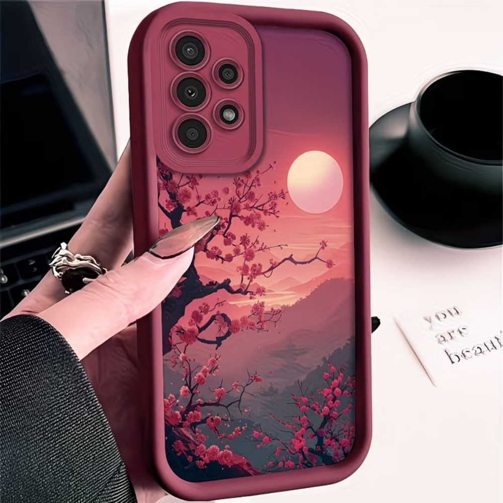 サンセットマウンテンピーク落下防止レッドフォンケース Sam - Phone Cases Red のレビューと価格