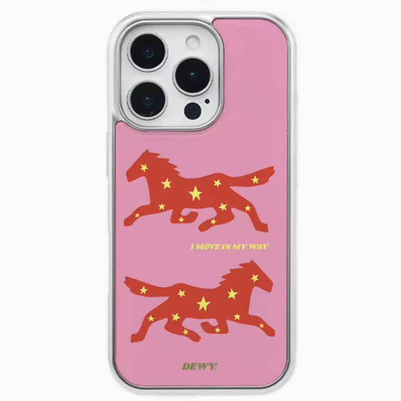 カラフルな火馬デザインの電気メッキ加工ドリップグルー付きスマ - Phone Cases Horse のレビューと価格