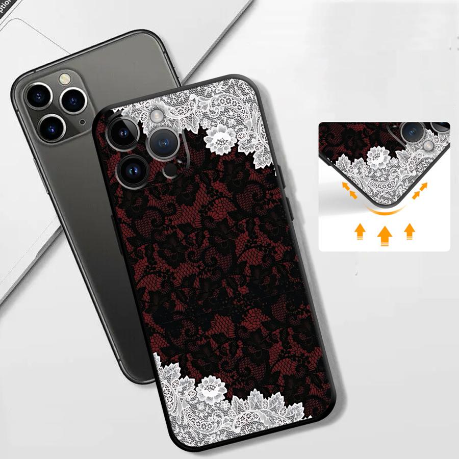 黒と赤のセクシーなレースのスマホケース Apple iPho - Phone Cases Red のレビューと価格