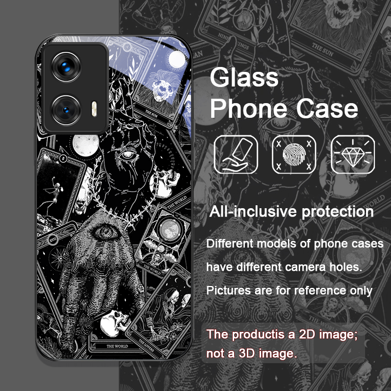 ヴィンテージゴシックタロットカードプリント強化ガラス製スマホ - Phone Cases For Motorola のレビューと価格
