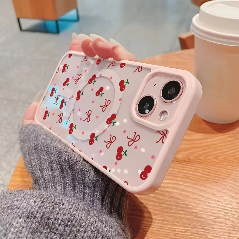 赤い桜柄のマグネット式iPhoneケース iPhone 17 - Phone Cases Red のレビューと価格