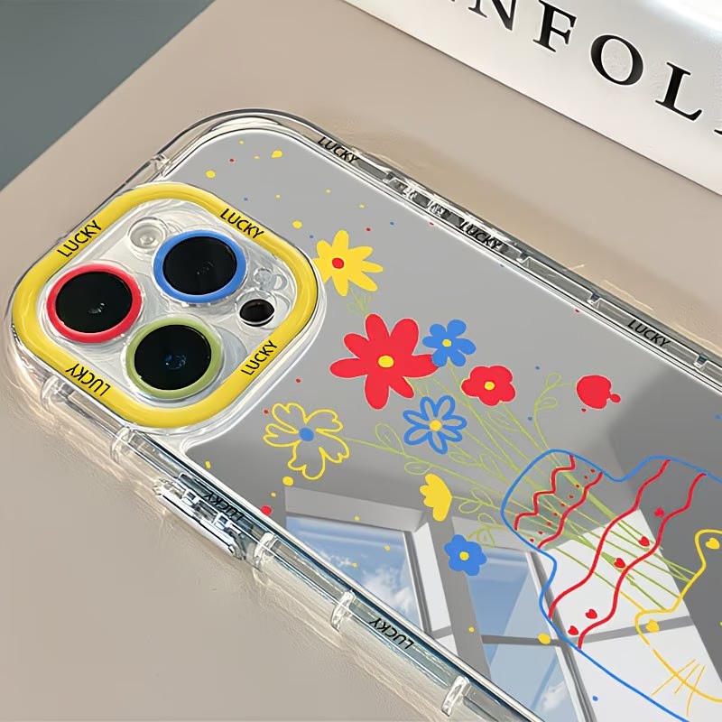 夏のデイジー柄猫花瓶デザインミラー付きスマホケース iPho - Phone Cases Iphone 17 Pro のレビューと価格