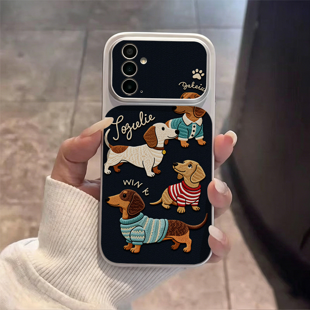 漫画の子犬柄レザー携帯電話ケース Samsung A57 A - Phone Cases Leather のレビューと価格