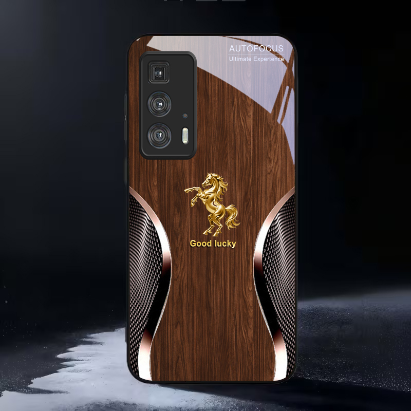 ゴールデン・スティード・フォーチュン ブラックガラス製携帯電 - Phone Cases For Motorola のレビューと価格