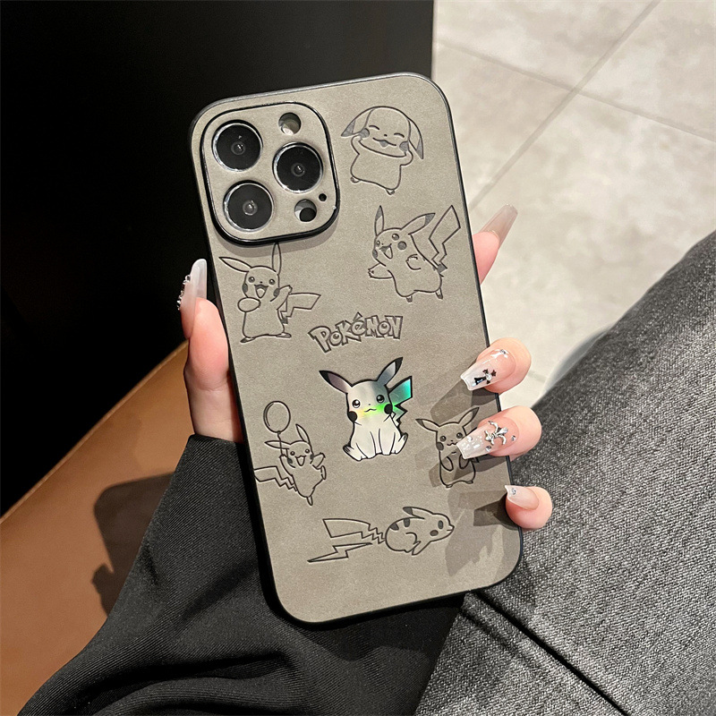漫画ピカチュウフェイクレザーレーザー携帯電話ケース iPho - Phone Cases Leather のレビューと価格