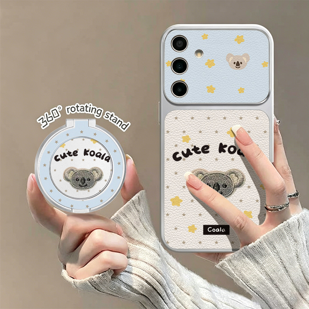 可愛いコアラ柄レザー携帯ケース Samsung A56 5G - Phone Cases Leather のレビューと価格