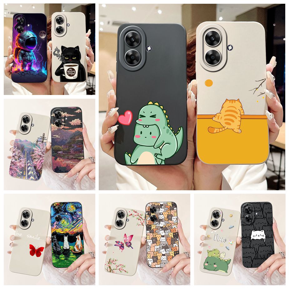 Realme用のかわいい恐竜の漫画のカバー,完全なカメラ保護 - Realme Note 50 のレビューと価格