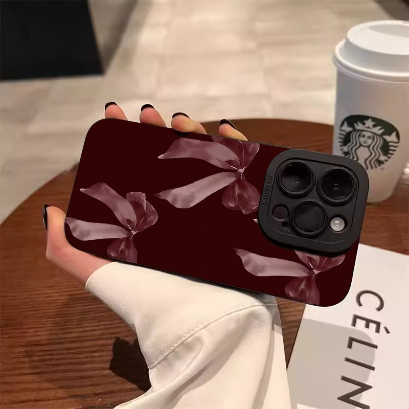 ワインレッドの蝶結び柄ソフトフォンケース、Samsung G - Phone Cases Red のレビューと価格