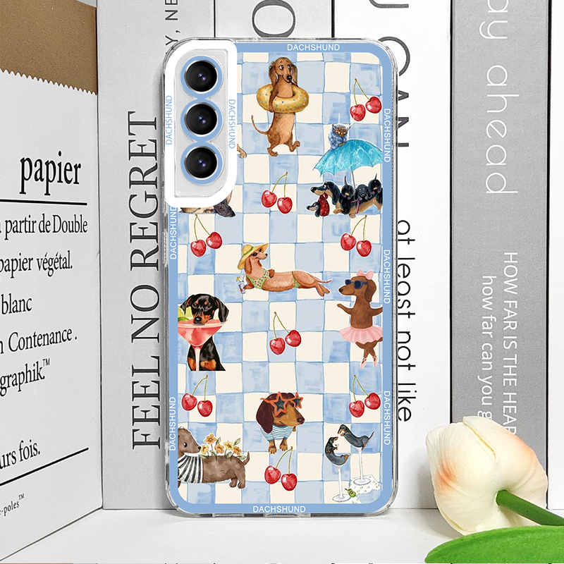 キュートなソーセージドッグ柄スマホケース Samsung G - Phone Cases Samsung のレビューと価格