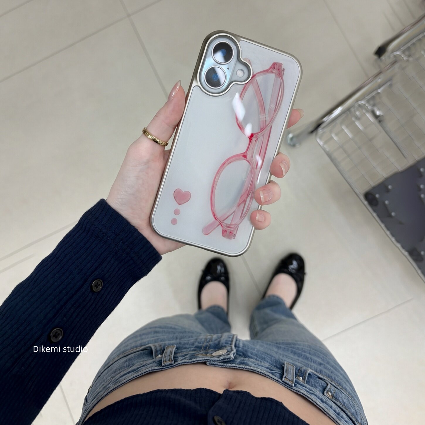 韓国の女の子らしいピンクのメガネとハートが可愛いスマホケース - Phone Cases Xr Cute のレビューと価格