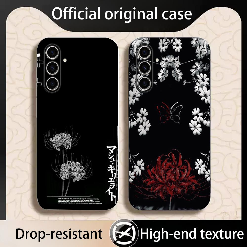 赤いスパイダーリリー柄の日本風アートデザインスマホケース S - Phone Cases Red のレビューと価格